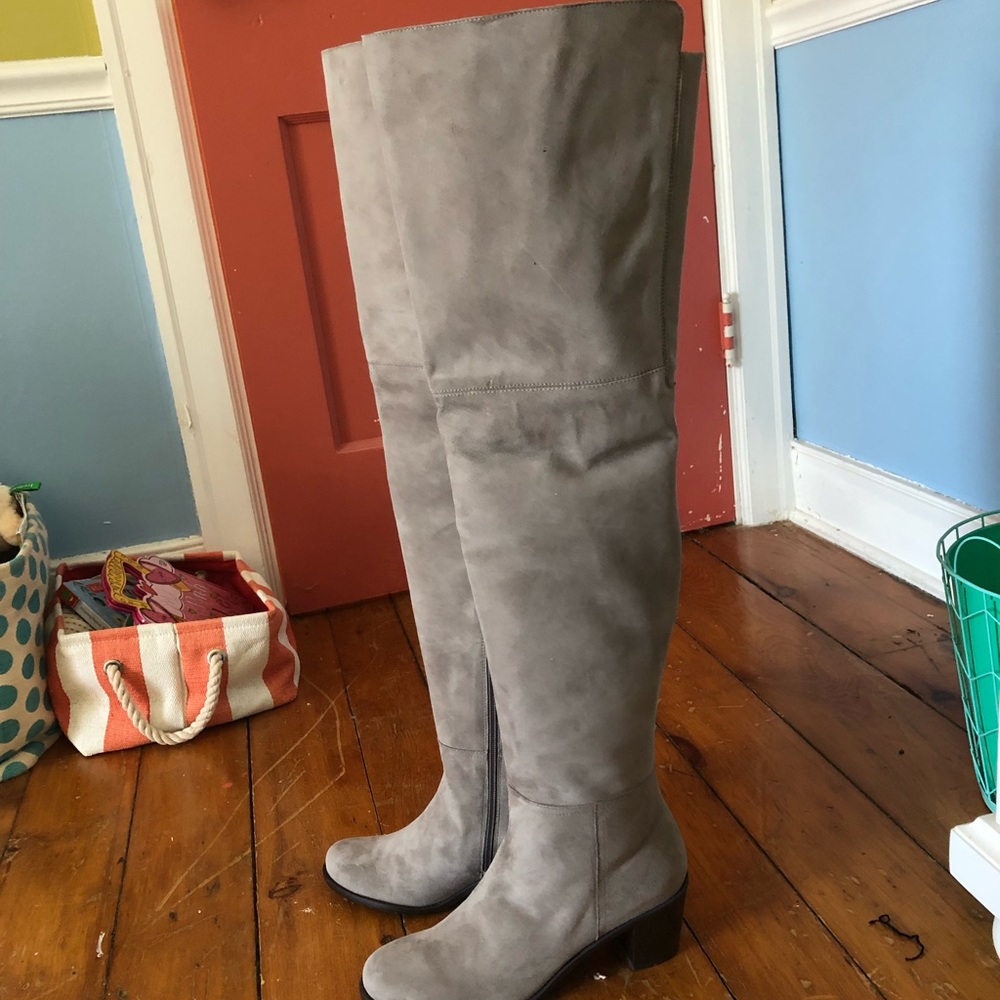 Stuart Weitzman Hitest over the knee boot in taupe
